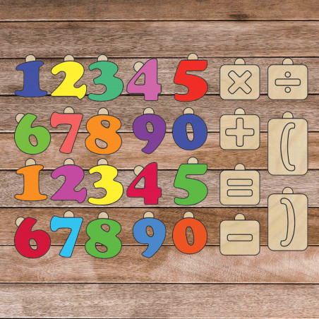 Ajutor senzorial din lemn Montessori - Matematică| SENTOP H017 Plop