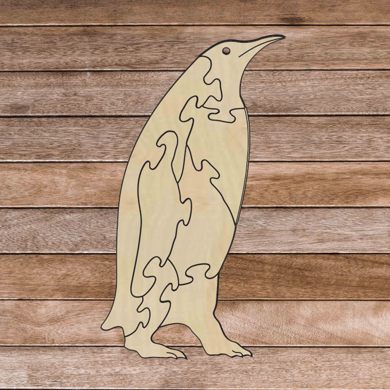 Puzzle educativ montessori din lemn - Penguin | SENTOP H019 Plop