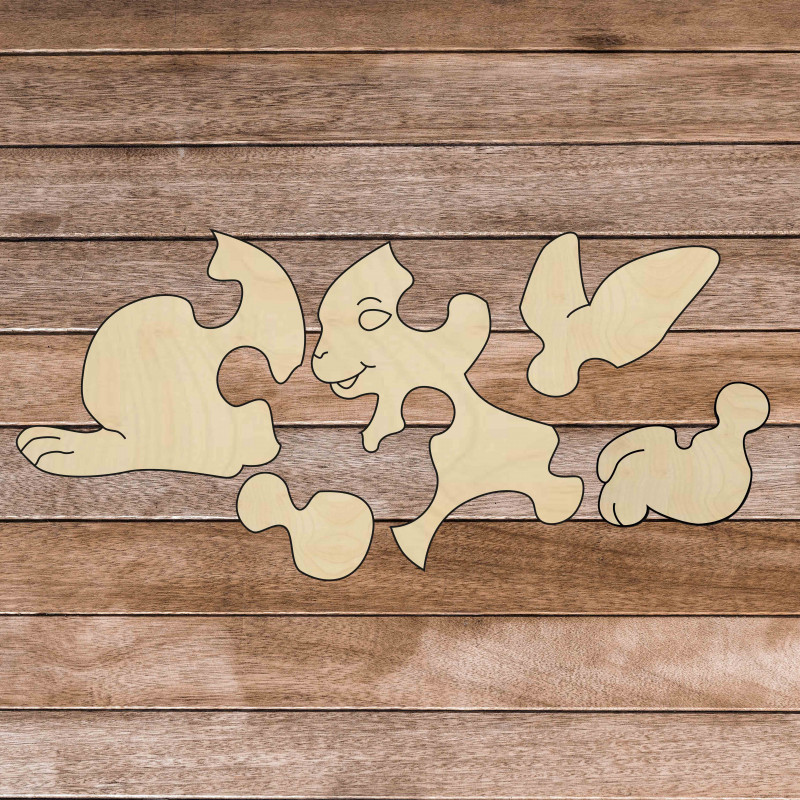 Puzzle educativ montessori din lemn - Lepuraș |...