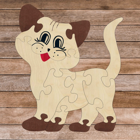 Insert Montessori din lemn pentru copii - PISICĂ | SENTOP