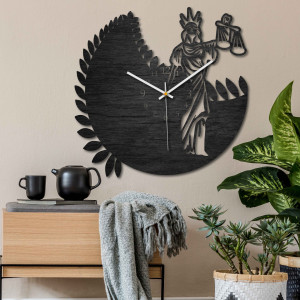 Ceas cu semn zodiacal - Balanță - negru și natural