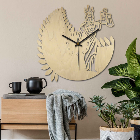 Ceas cu semn zodiacal - Balanță - negru și natural