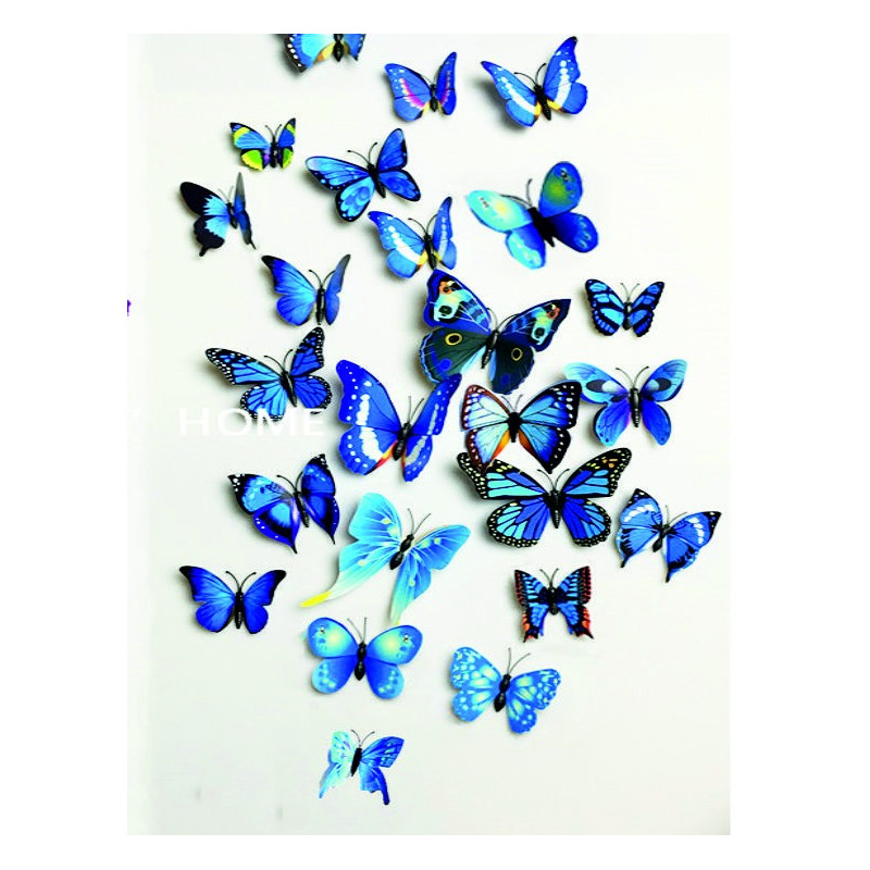 autocolante decorative și etichete, autocolante colorate și autocolante pe perete, 3D fluturi colorate în pepinieră.