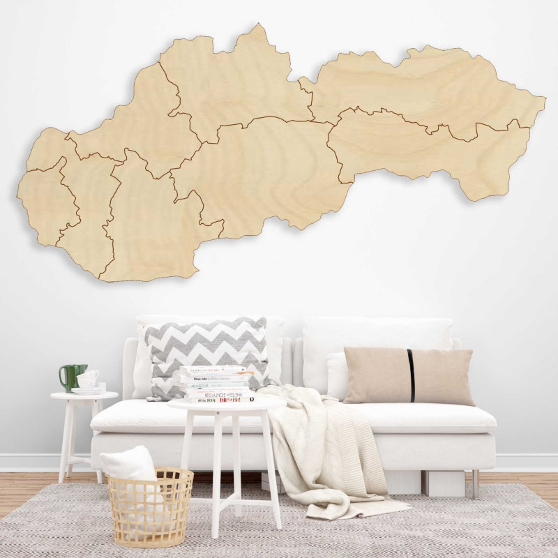Harta de perete din lemn Slovakia - 8 bucăți | SENTOP