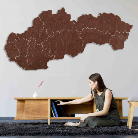 Harta de perete din lemn Slovakia - 8 bucăți | SENTOP