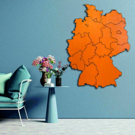 Hartă de perete din lemn a Germaniei - 16 piese | DOUU