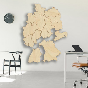 Harta de perete din lemn Germania - 16 bucăți | SENTOP 2