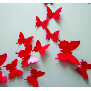 autocolante decorative și etichete, autocolante colorate și autocolante pe perete, 3D fluturi colorate în pepinieră.