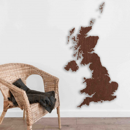 Harta din lemn pe perete Marea Britanie | SENTOP