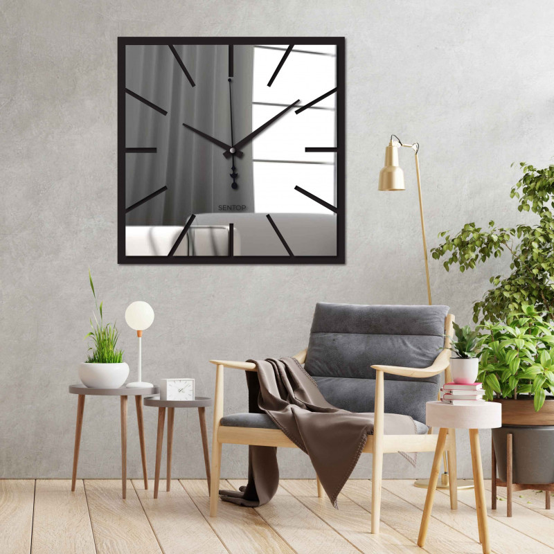 Ceas de perete modern cu oglindă pentru un interior elegant