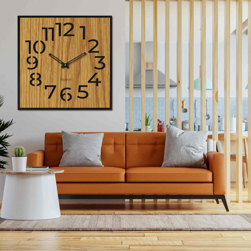 Ceas de perete din lemn - Sentop | HDFK024 | Stejar
