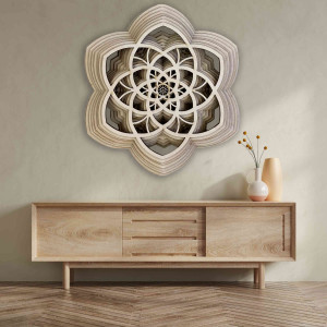 Mandala din lemn Armonie de straturi până la 90 x 100 cm