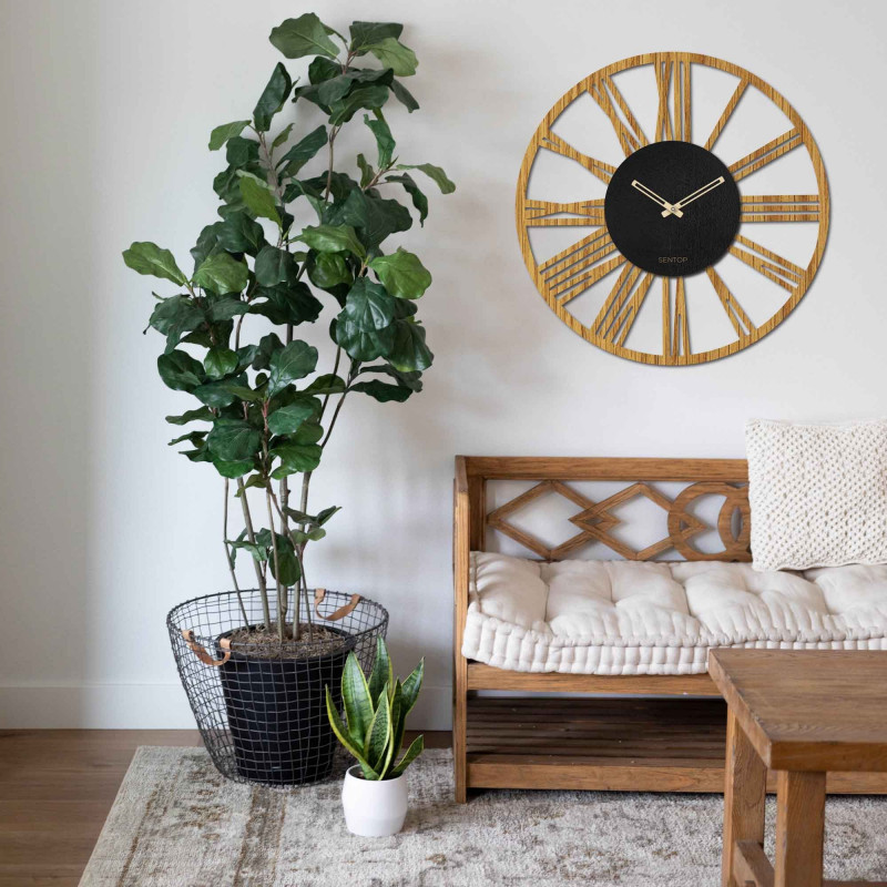 Ceas de perete Numere romane stejar - ORFERIG