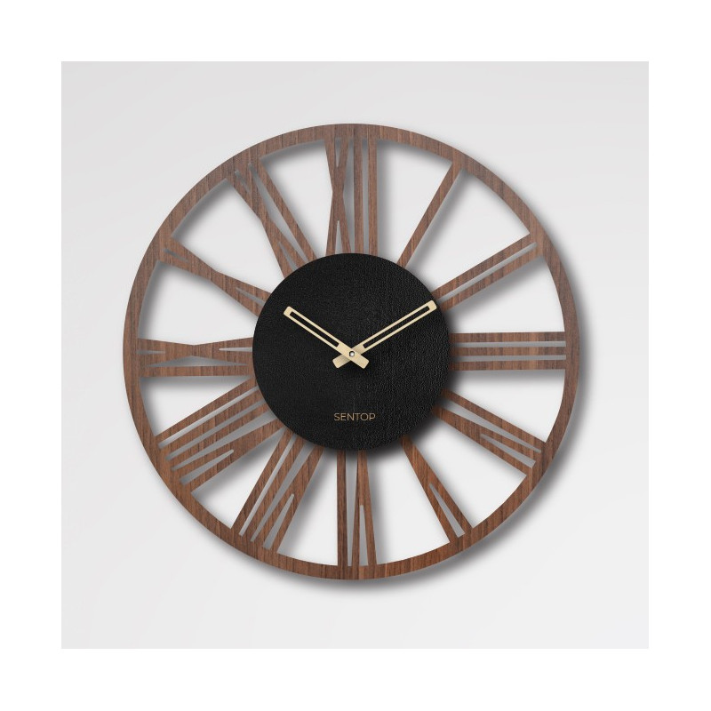 Ceas de perete Numere romane - Walnut wenge