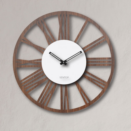 Ceas de perete Numere romane - Walnut wenge