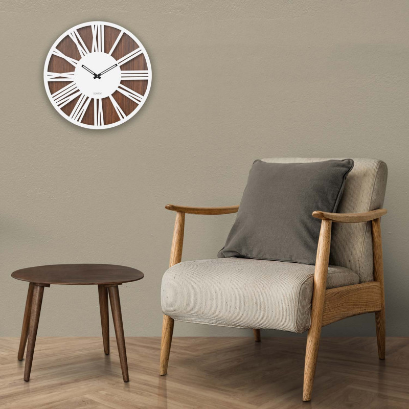 Ceas de perete din lemn cifre romane - piuliță...