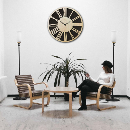 Ceas de perete din lemn cu cifre romane - Sentop | HDFK029 | arțar