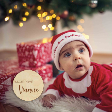 Milestone din lemn - Primul meu Crăciun 1 buc