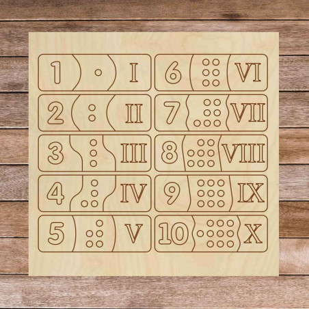 Puzzle din lemn pentru copii - cifre romane 30 de piese