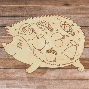 Puzzle din lemn pentru copii - Arici în pădure - 7 piese... 2