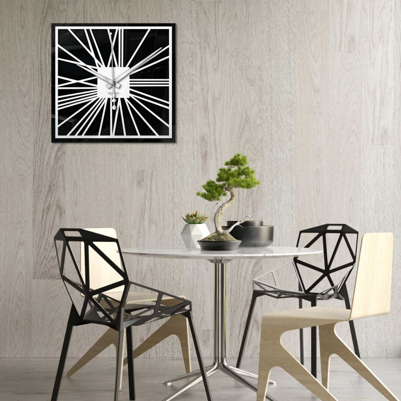 Ceas de perete cu oglindă din plexiglas - strat...