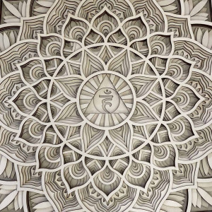 Pictură murală 3D mare din lemn I Mandala comunicării 2