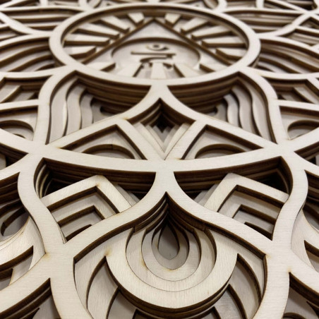 Pictură murală excelentă pe lemn I Mandala comunicării