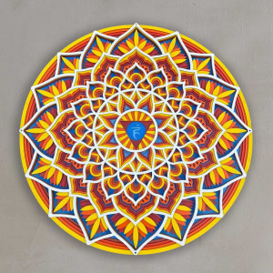 Mandala din lemn pe perete cu energie feng shui 2