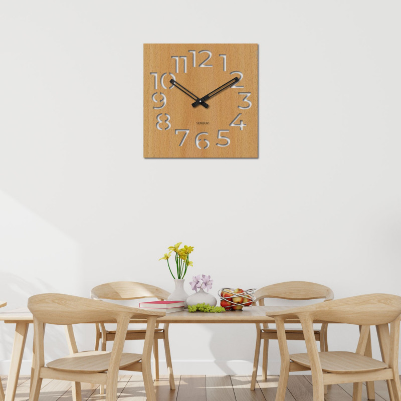Ceas de perete modern din lemn cu design minimalist