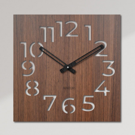 Ceas de perete elegant din lemn pentru un interior modern Ceas minimalist din lemn cu cifre îndrăznețe