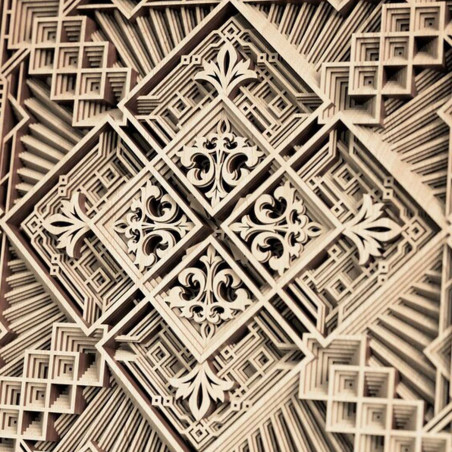 Exclusive mandala pictura de perete 3D pătrat - KREJDER