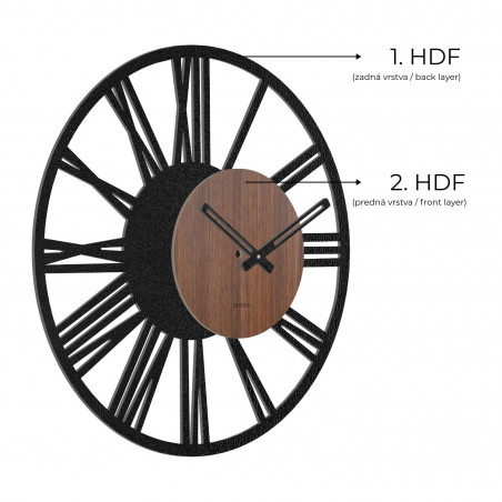 Ceas de perete Numere romane - Walnut wenge