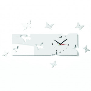 Plexiglas Ceas de perete fluture Sniezka. Culoarea albă. Dimensiuni 60 x 49 cm