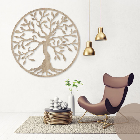 Imagine din lemn cu pomul vieții într-un cerc