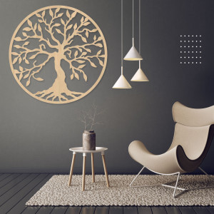 Tablou din lemn - Arborele vieții într-un cerc 2