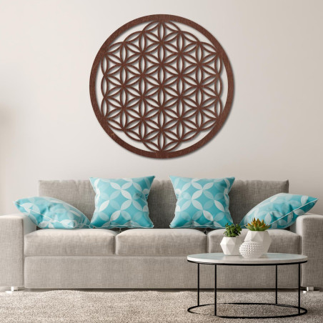 Decorațiune murală din lemn Floarea Vieții, mandală cu geometrie sacră. Decorațiune murală din lemn Floarea Vieții, mandală cu geometrie sacră.