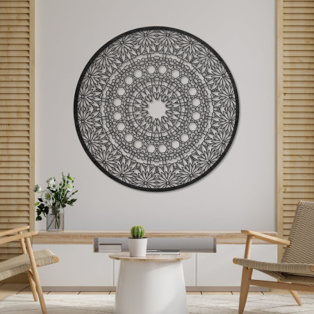 Pictură elegantă cu mandală din lemn pentru o casă modernă