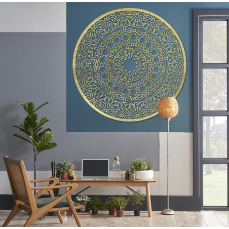 Pictură elegantă cu mandală din lemn pentru o casă modernă