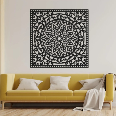 Tablou din lemn pătrat mandala orientală - KVIDO
