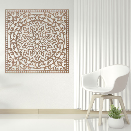 Tablou din lemn pătrat mandala orientală - KVIDO