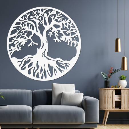 Copac al vieții din lemn pe perete, cu un design natural elegant