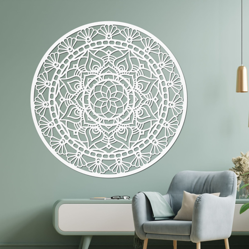 Mandala din lemn pe perete Design