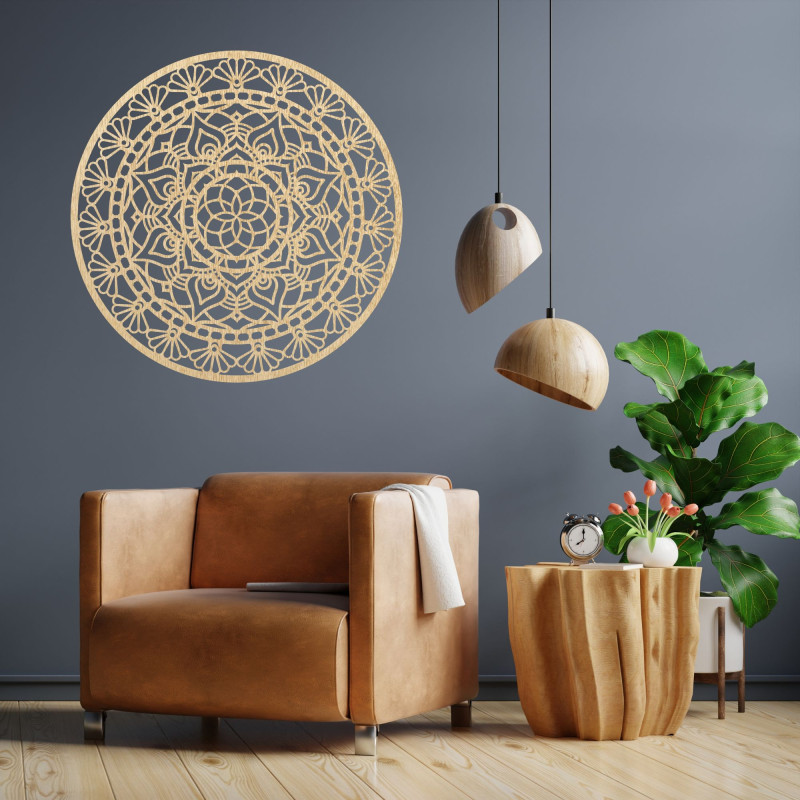 Mandala din lemn pentru perete - Aura Design