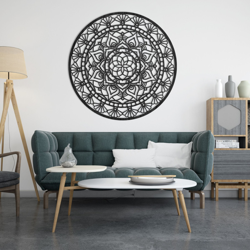 Mandala din lemn pe perete Design