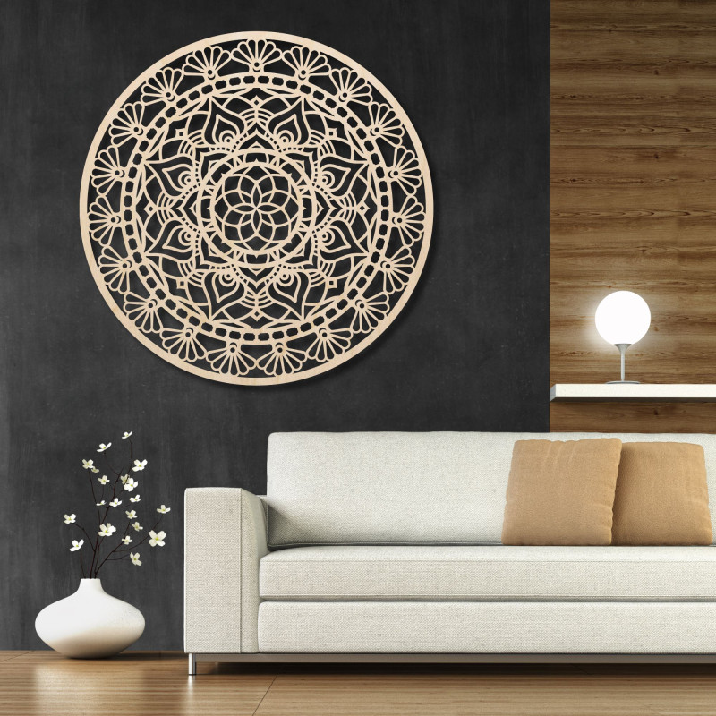 Mandala din lemn pentru perete - Aura Design