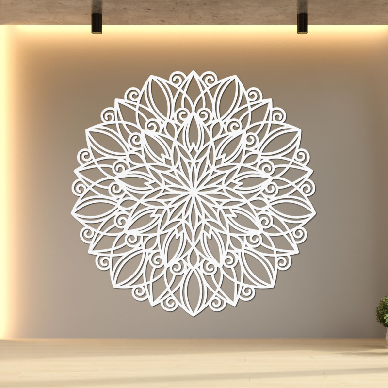 Mandala din lemn pe perete, floare dansatoare |...