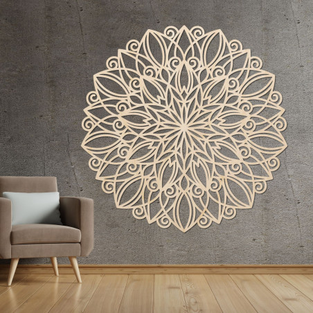 Mandala din lemn pe perete, floare dansatoare | ORPEROF