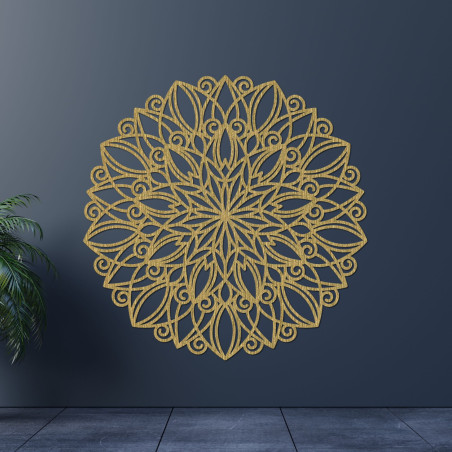 Mandala din lemn pe perete, floare dansatoare | ORPEROF
