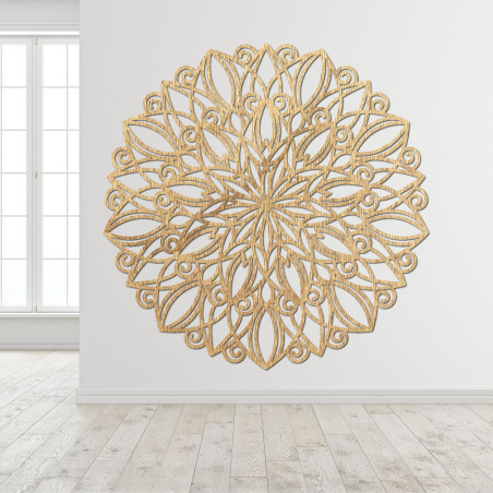 Mandala din lemn pe perete, floare dansatoare | ORPEROF