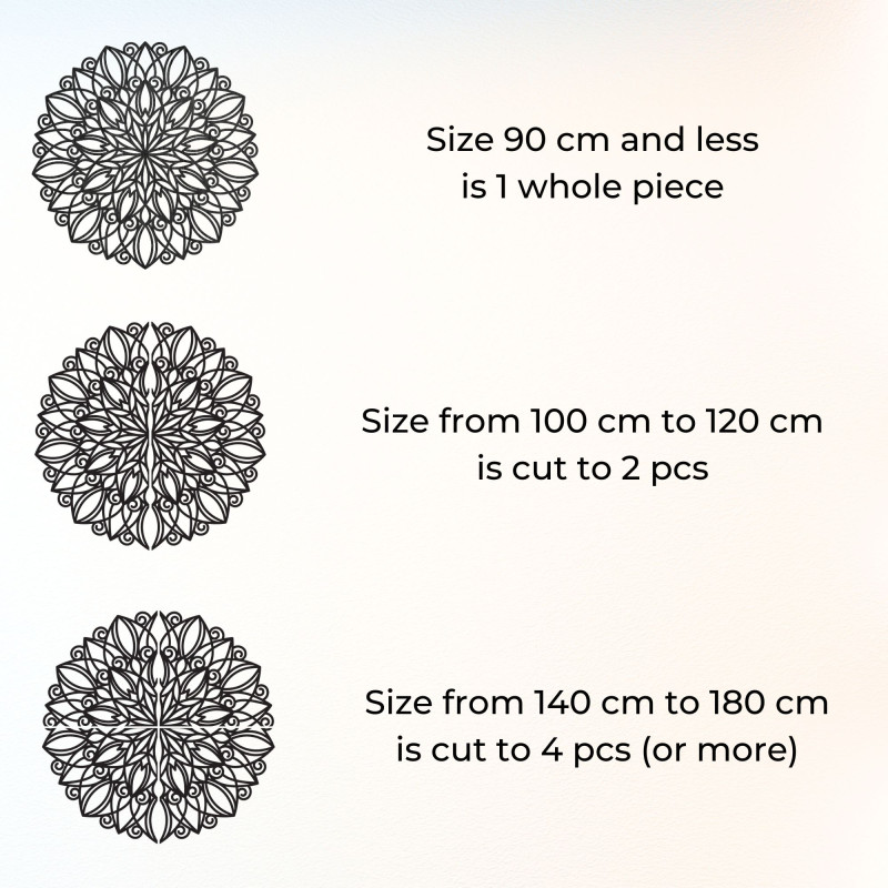 Mandala din lemn sculptată cu laser pentru perete, în decor Gold Oak